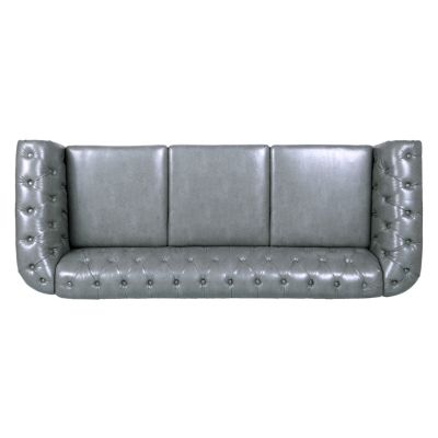 84.65" Rolled Arm Chesterfield 3-Seater Sofa