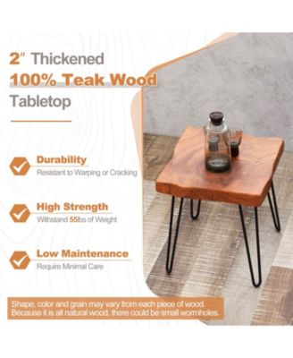 1 PC Square End Table Accent Side Table Reclaimed Teak Wood Plant Stand