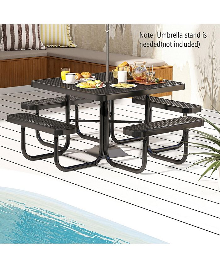 Table De Camping Pliable Portable Avec 4 Plateaux Extensibles - Plateau Aluminium 57x37 Cm - Idéale Barbecue, Pique-nique, Voyage