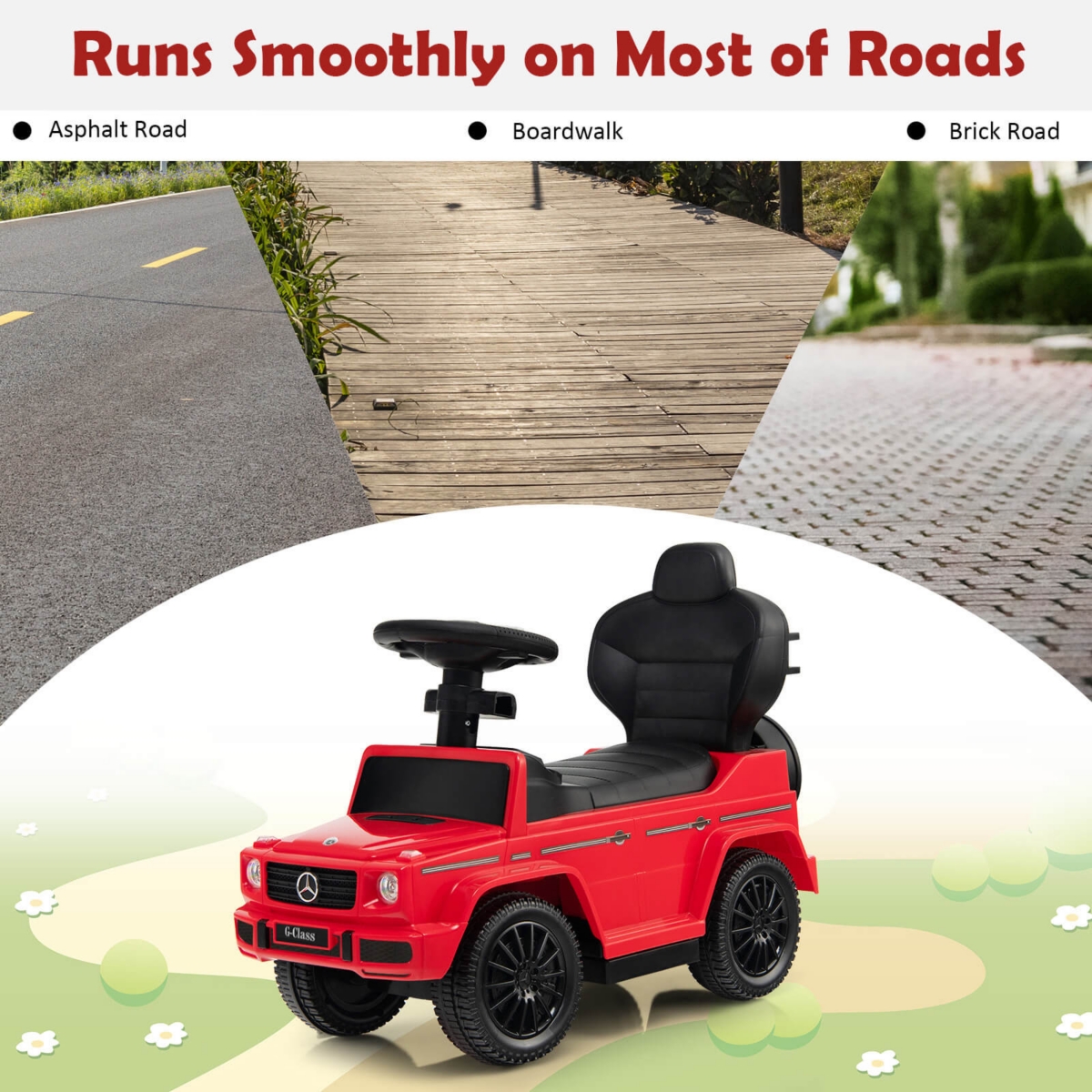 Costway 1 Ride on Push Car Mercedes Benz G350 Stroller Sliding Car