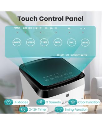 4-in-1 Evaporative Air Cooler w/ Fan & Humidifier Remote Control Ice Packs