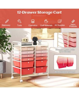 12 Drawers Rolling Cart Storage Scrapbook Paper Studio