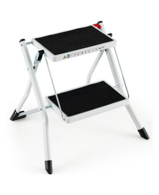 20'' x 19'' x 18''  2 Step Ladder Folding Step Stool 330lbs Capacity with Anti-Slip Pedal & Handle