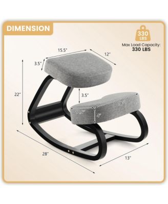 Rocking Kneeling Chair Ergonomic Posture Correcting Back Pain Padded Cushion