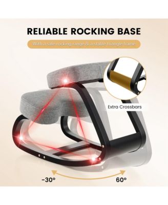 Rocking Kneeling Chair Ergonomic Posture Correcting Back Pain Padded Cushion