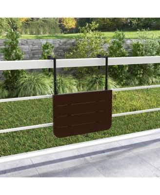 Folding Hanging Table Outdoor Railing Table with 3-Level Adjustable Height