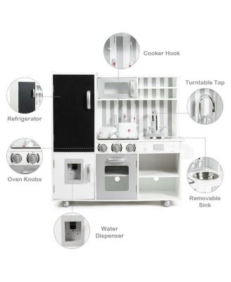 Wood Kitchen Toy Kids Cooking Pretend Play Stew/ Utensils, Sounds & WordPad