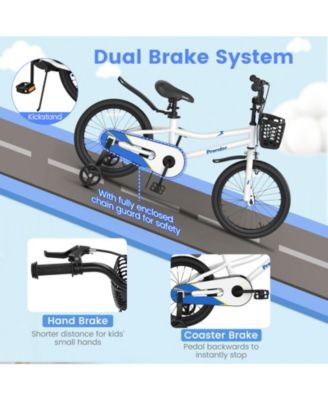 18'' Kid's Bike with Removable Training Wheels & Basket for 4-8 Years Old