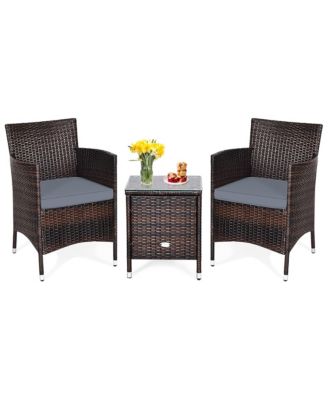 3 PCS PE Rattan Wicker Furniture Sets