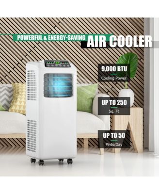 9,000 BTU Portable Air Conditioner & Dehumidifier Function Remote w/ Window Kit