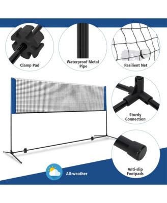 10FT Adjustable Badminton Net Set W/2 Shuttlecocks Portable Carry Bag