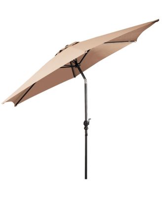 10FT Patio Umbrella 6 Ribs Market Steel Tilt W/Crank Outdoor Garden