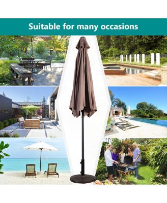 10FT Patio Umbrella 6 Ribs Market Steel Tilt W/ Crank Outdoor Garden