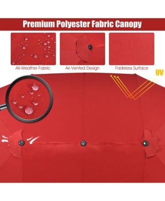 15FT Double-Sided Twin Patio Umbrella Sun Shade Outdoor Crank Market Base