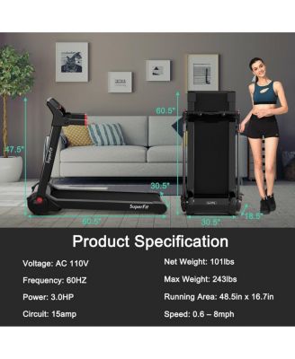 3HP Folding Electric Treadmill Running Machine w/ Speaker