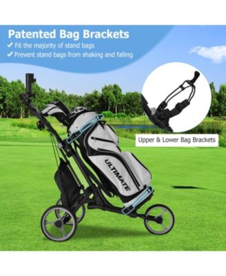 Folding 3 Wheels Golf Push Cart W/Bag Scoreboard