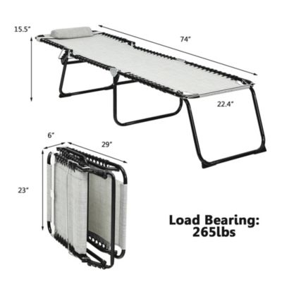 Folding Beach Lounge Chair Heightening Design Patio Lounger