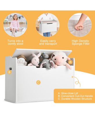 Wooden Toy Box Kids Storage Chest Lift Top Bench Seat