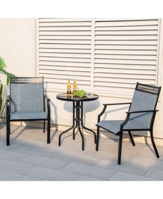 Patio Chairs Set of 2 with All Weather Breathable Fabric High Backrest
