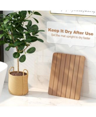 23.5" x 19" Bath Mat HIPS Spa Shower Mat for Bathroom with Non Slip Foot Pads