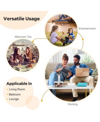 Modern Coffee Table with Faux Marble Tabletop & Golden Y-shaped Legs Foot Pads