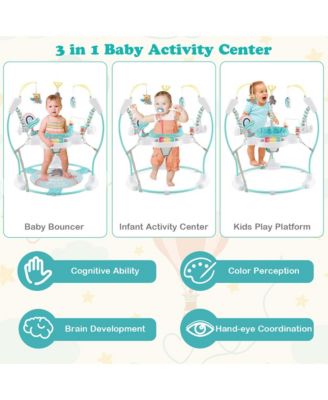Baby Stationary Activity Center Infant Jumper with Removable Foot Pad