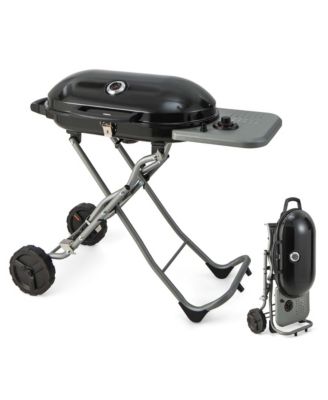 Portable Propane Grill Folding Gas Grill Griddle with Wheels & Side Shelf