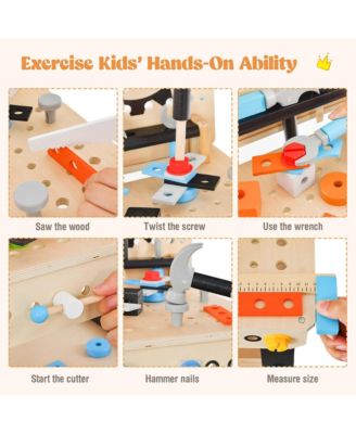 Kids Tool Bench, Pretend Play Workbench with Tools Set & Realistic Accessories