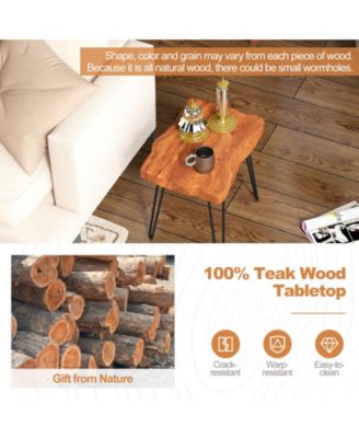 1 PC Accent Side Reclaimed Teak Wood Plant Stand Rectangular End Table