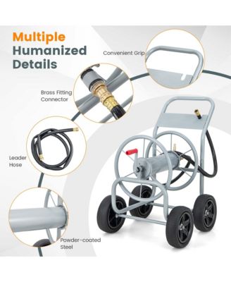 Garden Hose Reel Cart Holds 330ft of 3/4''or 5/8'' Hose 400ft of 1/2'' Hose