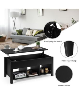 Lift Top Coffee Table w/ Storage Compartment Shelf Living Room Furniture