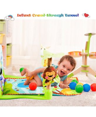 4-in-1 Baby Activity Play Mat Activity Center w/3 Hanging Toys