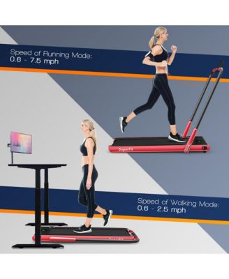 2.25HP 2-in-1 Folding Under Desk Treadmill Speaker Remote Control