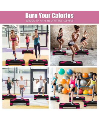 31'' Aerobic Exercise Stepper Cardio Trainer W/Riser Adjustable