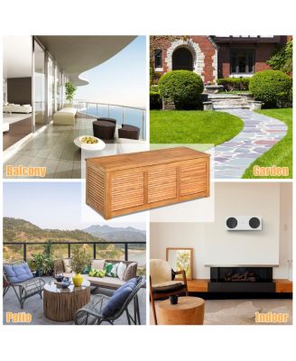 46 Gallon Deck Storage Acacia Wood Organization Toys Cushions Tools