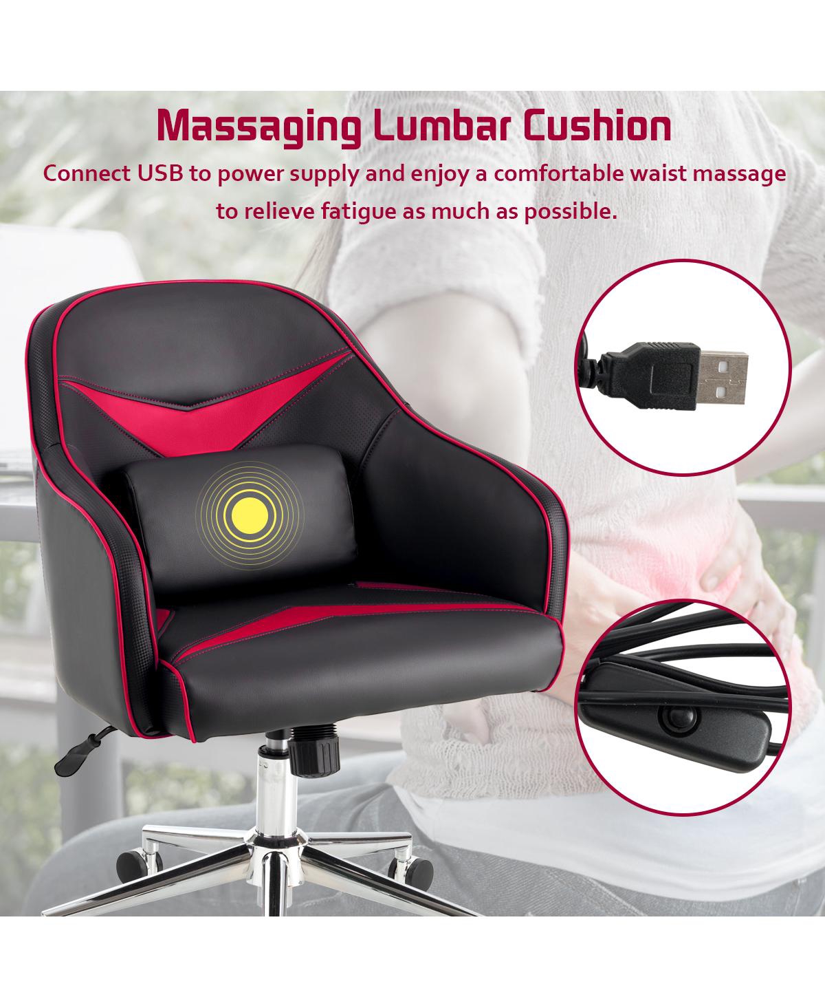 Costway Office Chair Task Desk Adjustable Height w/ Massage Lumbar Support