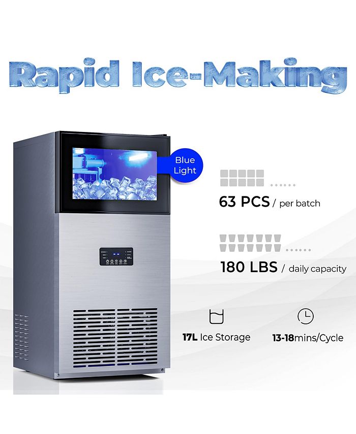 Costway Commercial Ice Maker Machine 180LBS/24H Ice Machine w/ 35LBS