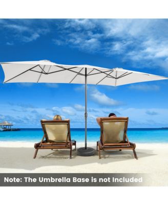 15FT Double-Sided Patio Market Umbrella Large Crank Handle Vented Outdoor Twin
