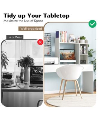 1 Pc Engineered Wood Anti-Tip Multi-Shelf Desktop Storage Bookshelf