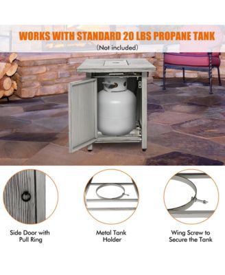 43-inch Propane Gas Fire Pit Table Wood-like Metal Fire Table