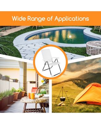 Patio PP Folding Chair Adjustable Reclining 7-Level All-Weather Portable Outdoor