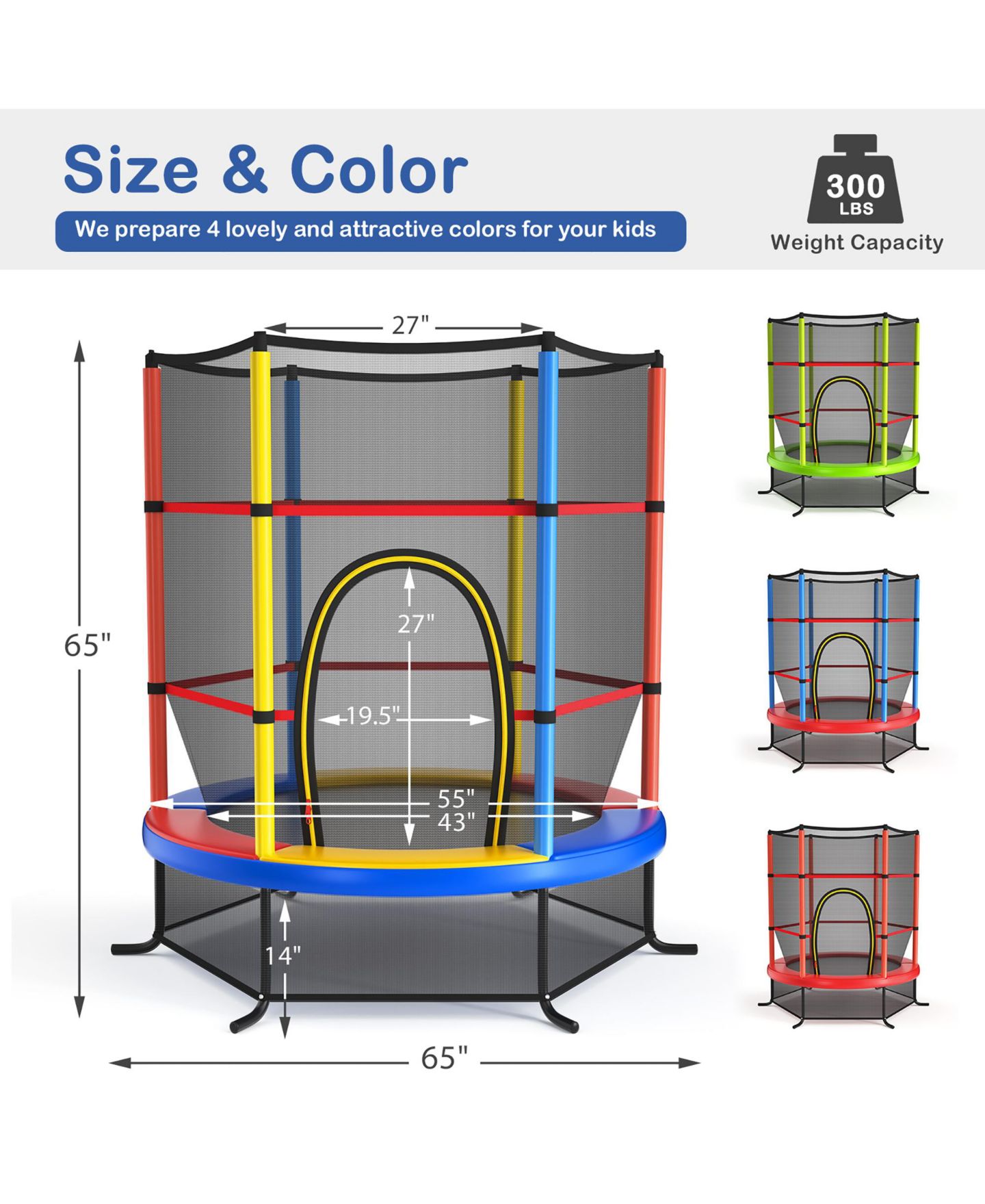 Детская игрушка Costway 55'' Kids Trampoline Bouncing Jumping Mat Recreational Trampoline — фото 8