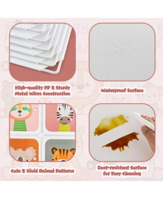 12-Cube Kids Wardrobe Baby Dresser Bedroom Armoire Clothes Hanging Closet with Door