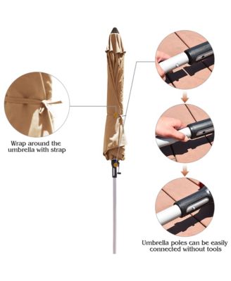 9' Patio Market Umbrella Table Aluminum Crank