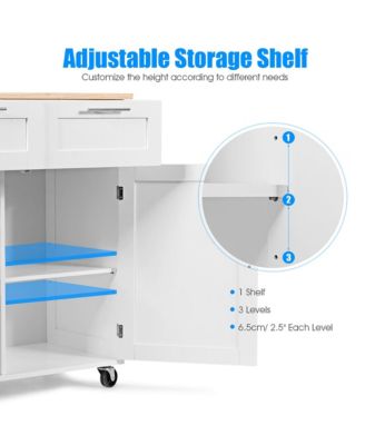 Rolling Kitchen Cart Island Heavy Duty Storage Trolley Cabinet