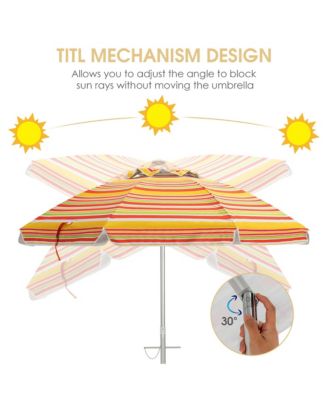 6.5FT Patio Beach Umbrella Sun Shade Tilt