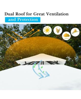 2 Tier 10'x10' Patio Gazebo Canopy Tent Steel Frame Shelter Awning W/Side Walls
