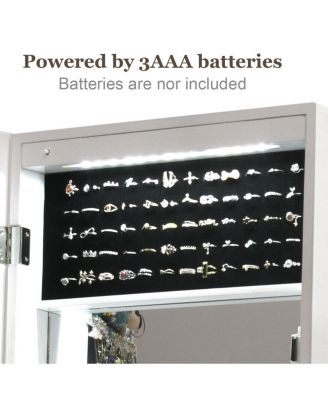 Wall Door Mounted Mirror Jewelry Cabinet Organizer