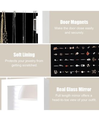 Wall Door Mounted Mirrored Jewelry Cabinet
