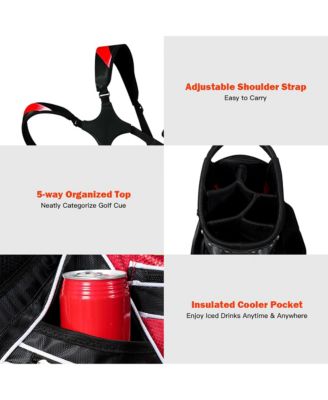 Golf Stand Cart Bag Club w/6 Way Divider Carry Organizer